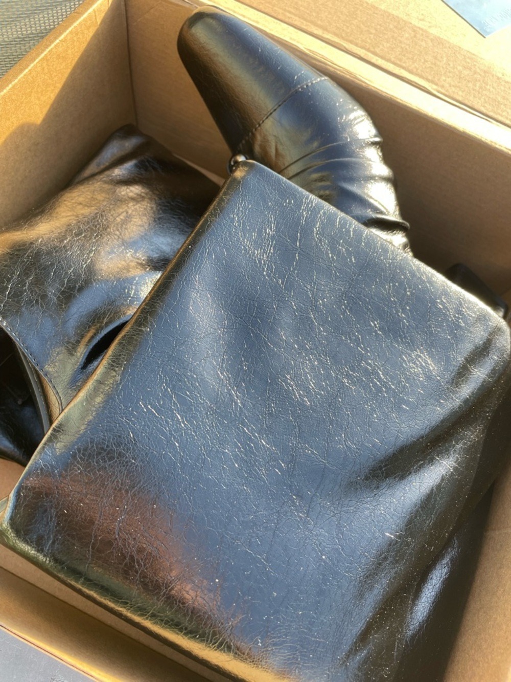 Knee High Boots Chunky Heel Fold Over Slouchy Boots Size 6.5 - Picture 12 of 17